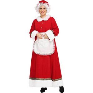 Mrs. Claus Costume for Women 5PCS Red Santa Dress Outfit Adult Christmas Party